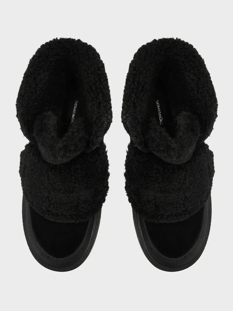 Ботинки зимние натуральная кожа и мех без каблука