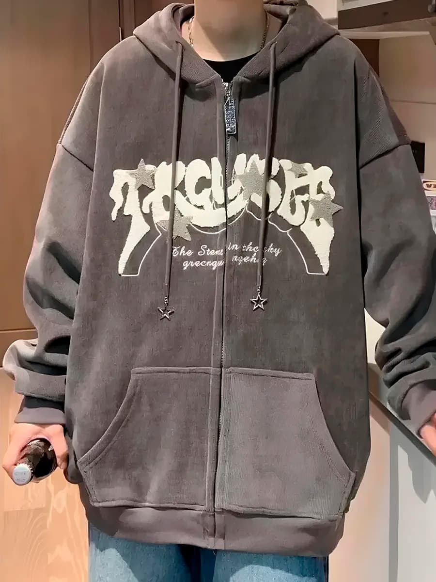 Толстовка на молнии с принтом