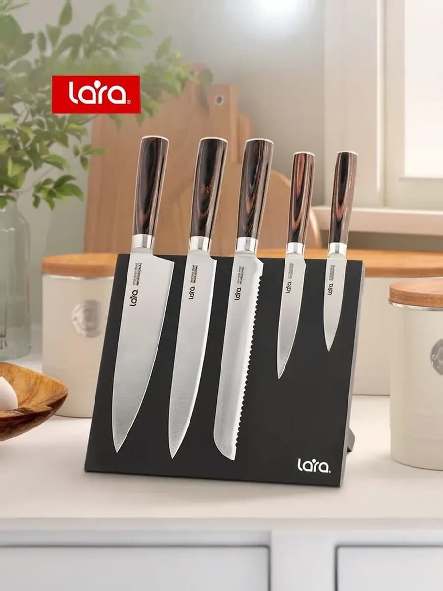 Ножи кухонные с подставкой на магните LR05-58