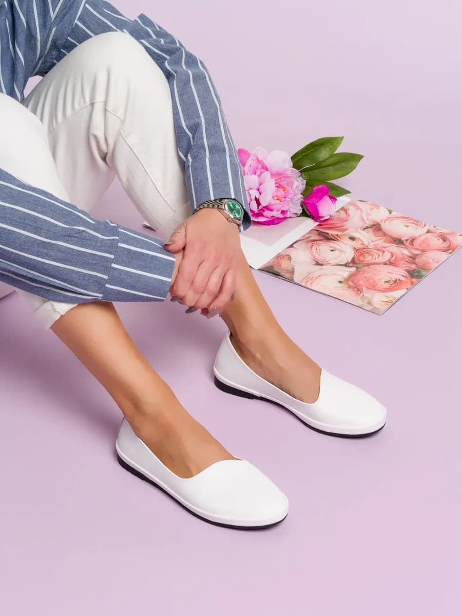 Балетки из натуральной кожи стильные