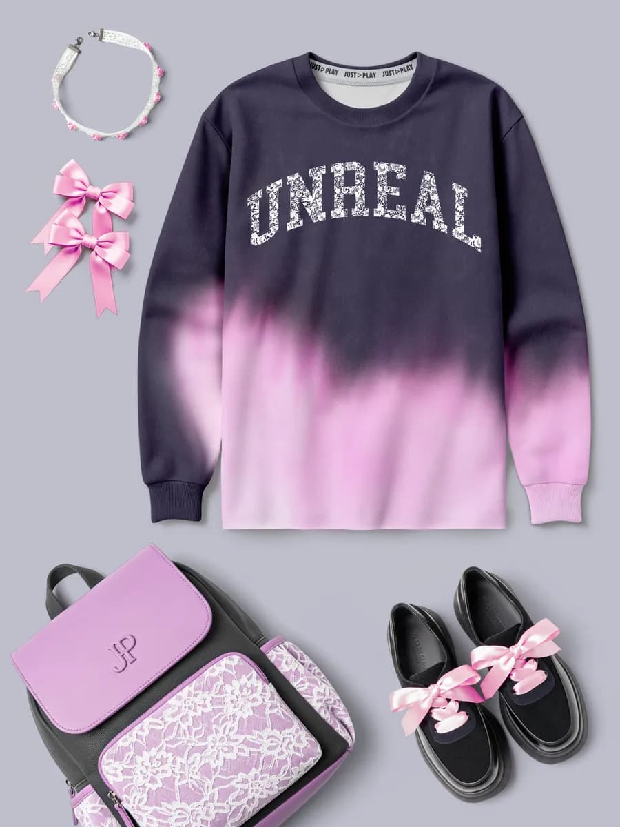 Свитшот для девочки подростка с принтом UNREAL