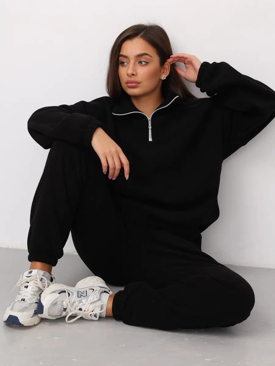 Спортивный костюм новогодний оверсайз теплый флисовый