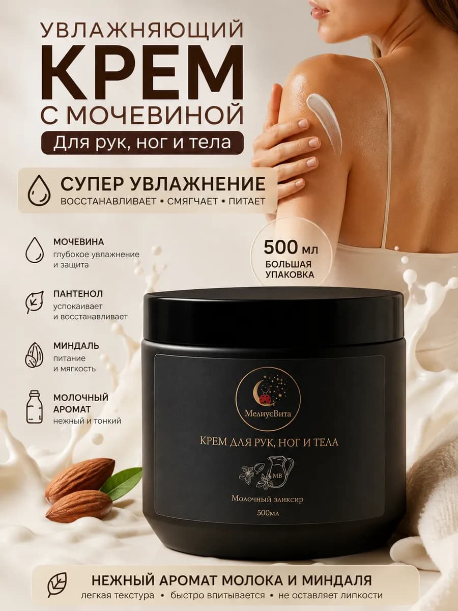 Крем для рук, ног и тела увлажняющий с мочевиной