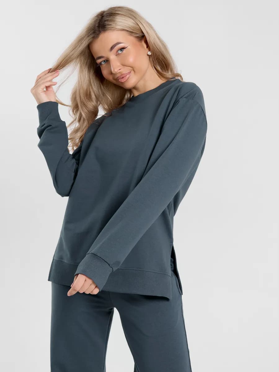 Свитшот оверсайз больших размеров без начеса