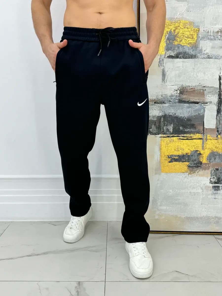 Брюки спортивные прямые теплые с начесом