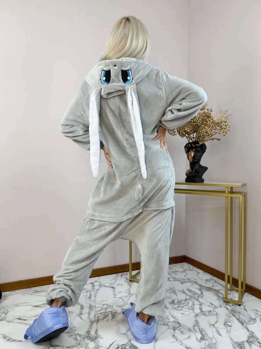 Кигуруми Заяц серый пижама их флиса