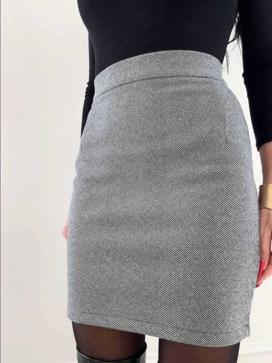 Юбка карандаш короткая офисная мини