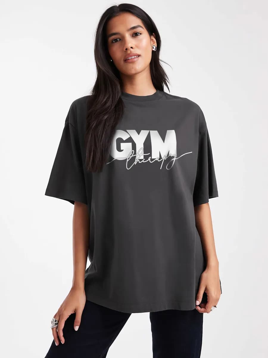 Футболка oversize с принтом GYM