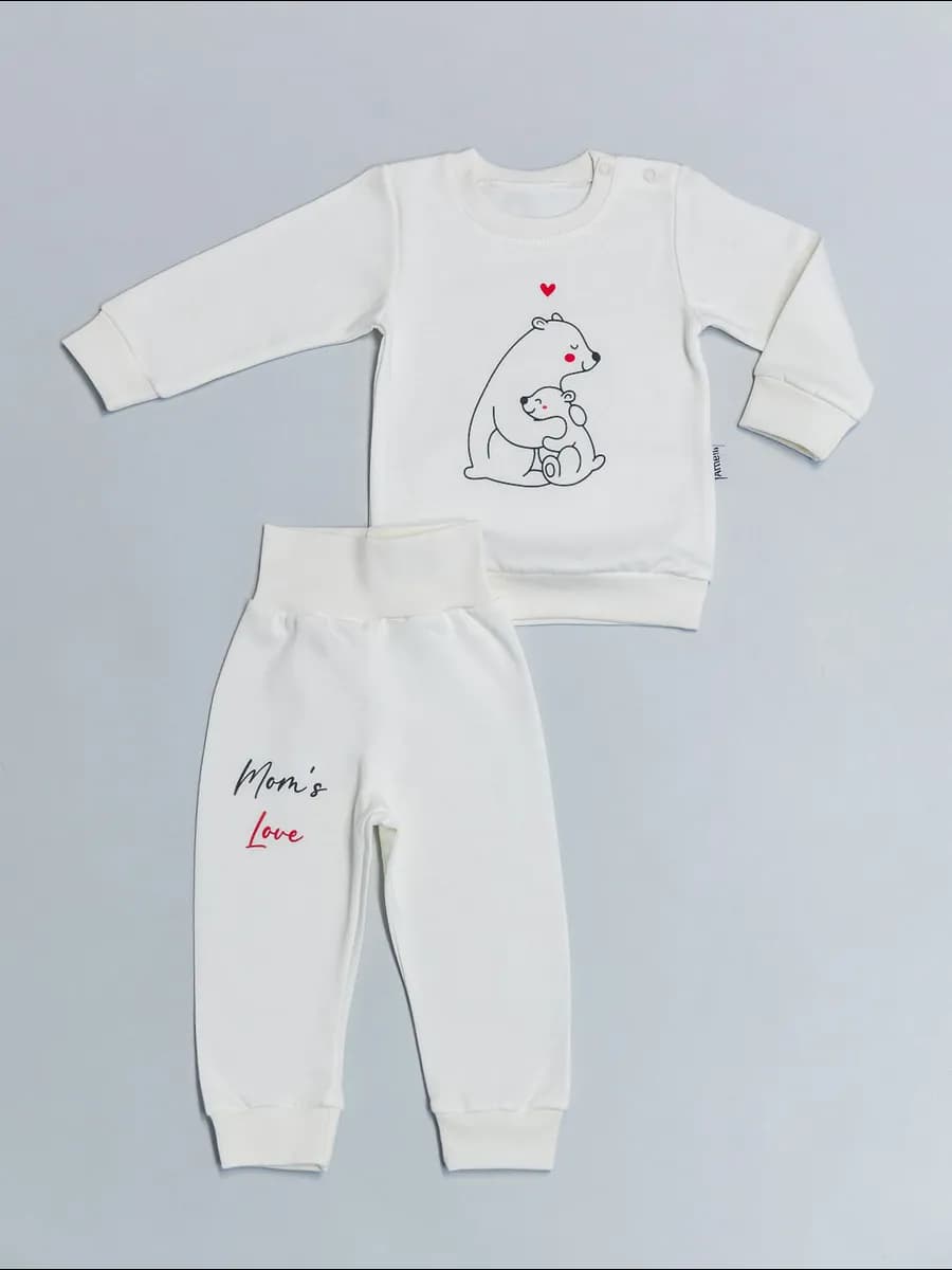 Костюм тёплый для новорожденных из футера - фото 1