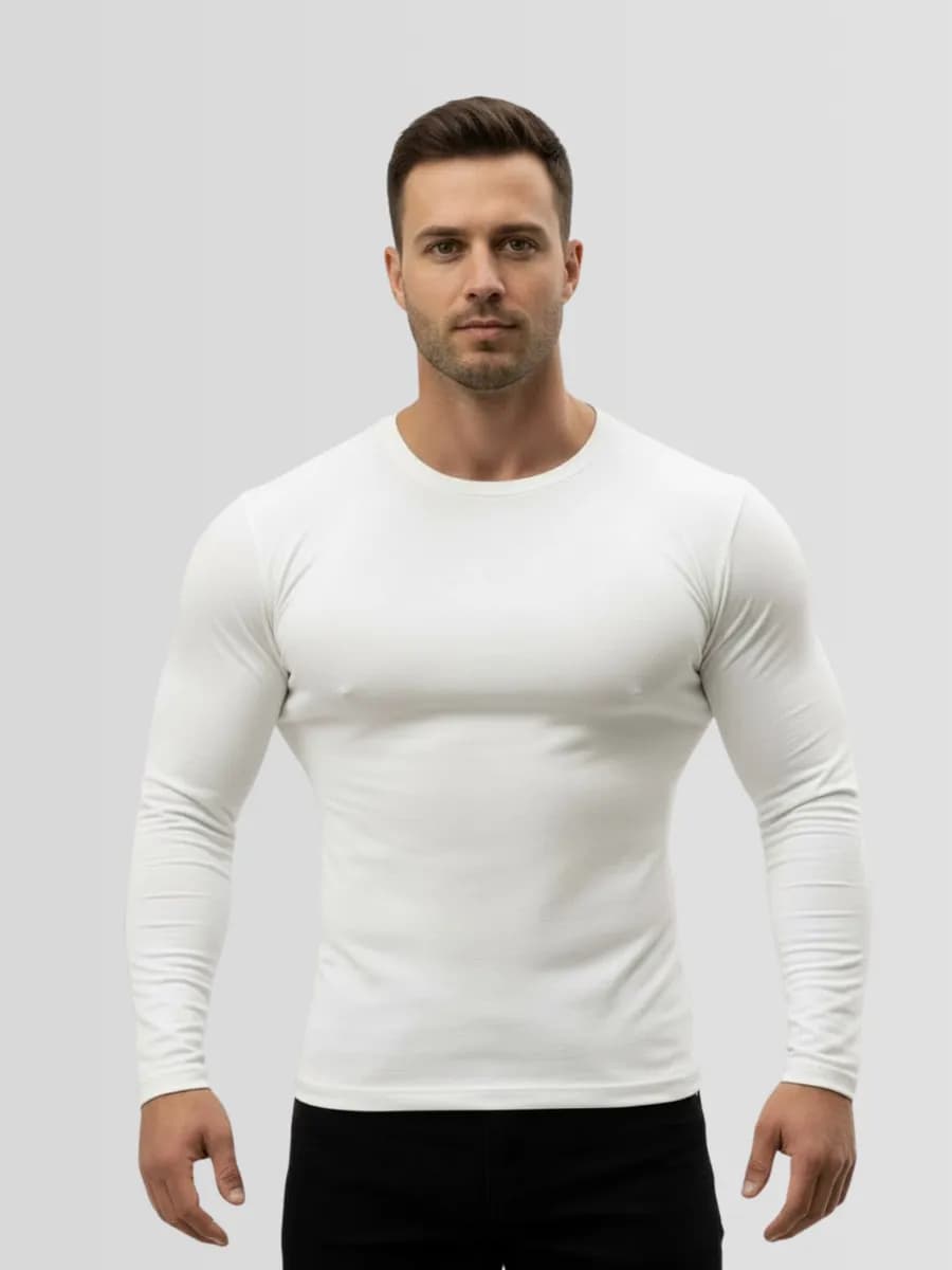 Лонгслив с длинным рукавом хлопковый