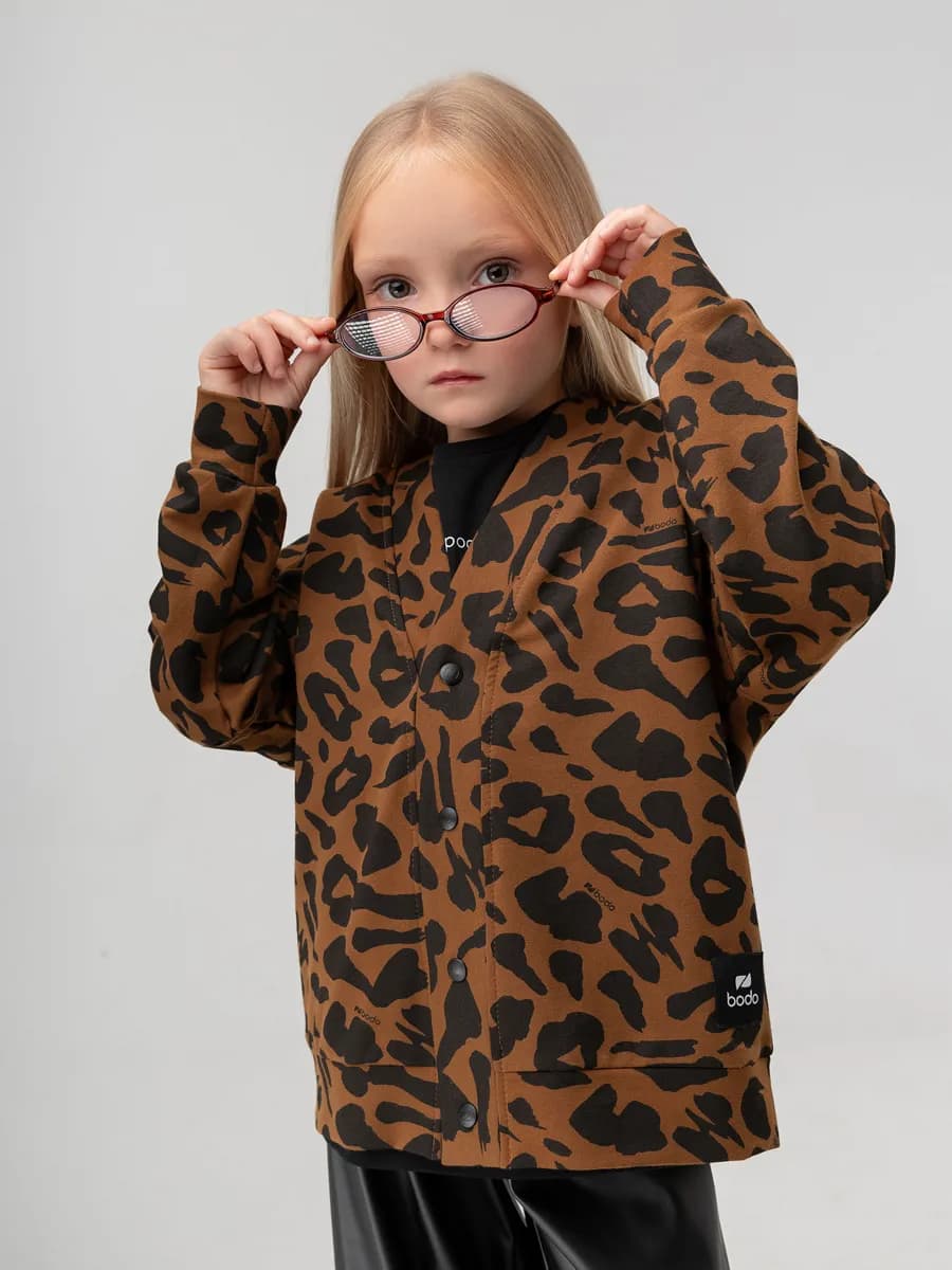 Кардиган с принтом леопард - фото 1