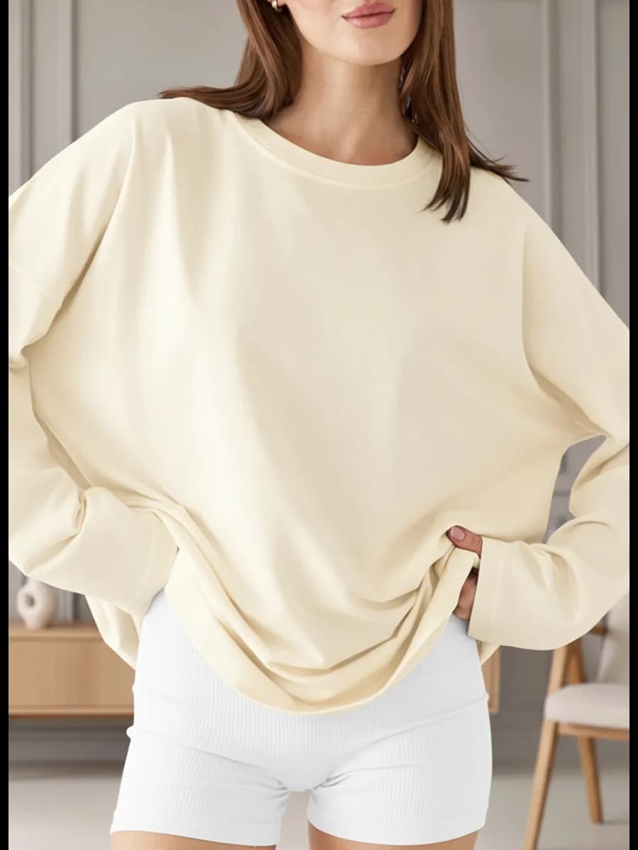 Лонгслив оверсайз сливочный