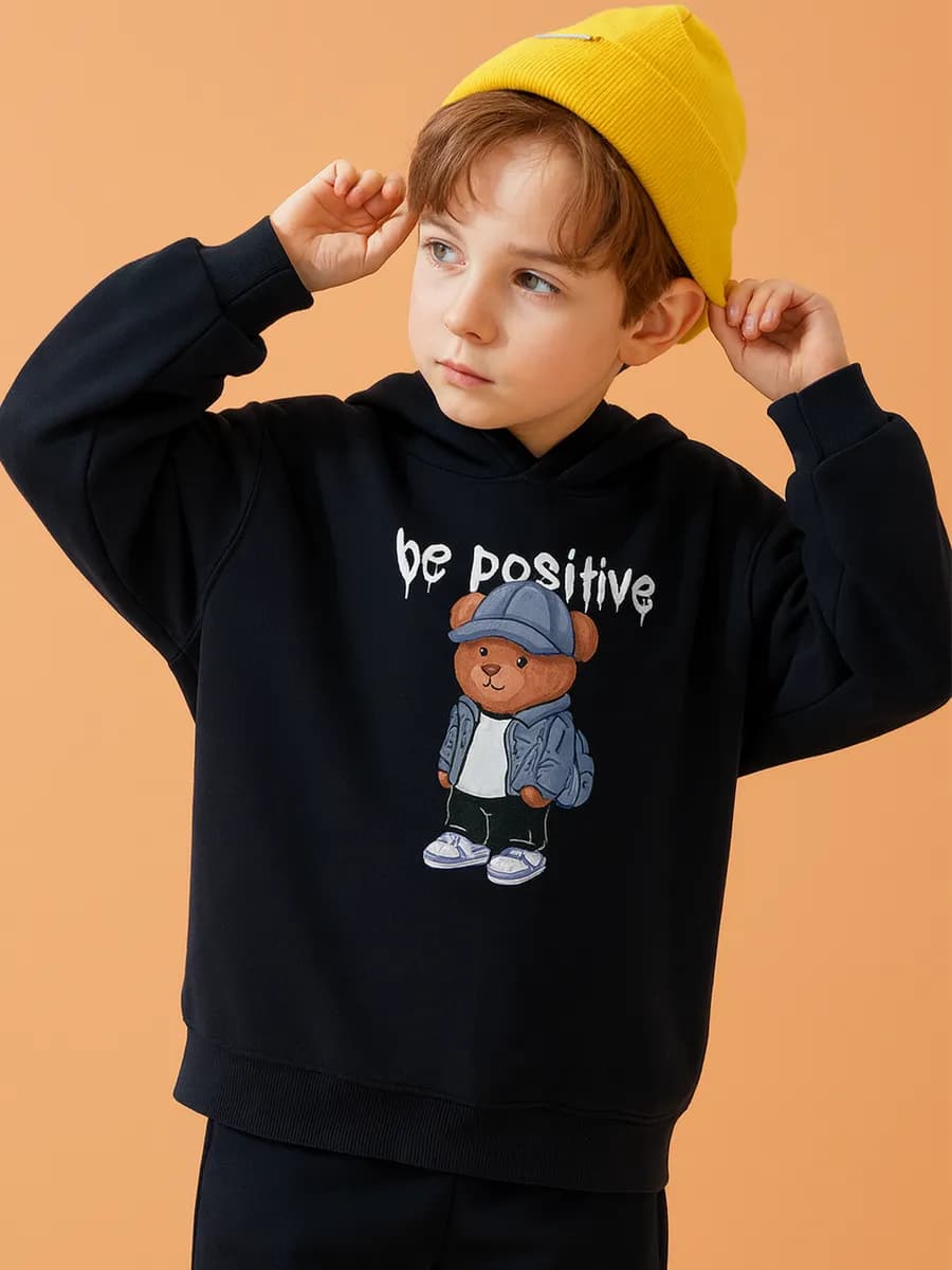 Худи c начесом оверсайз с принтом