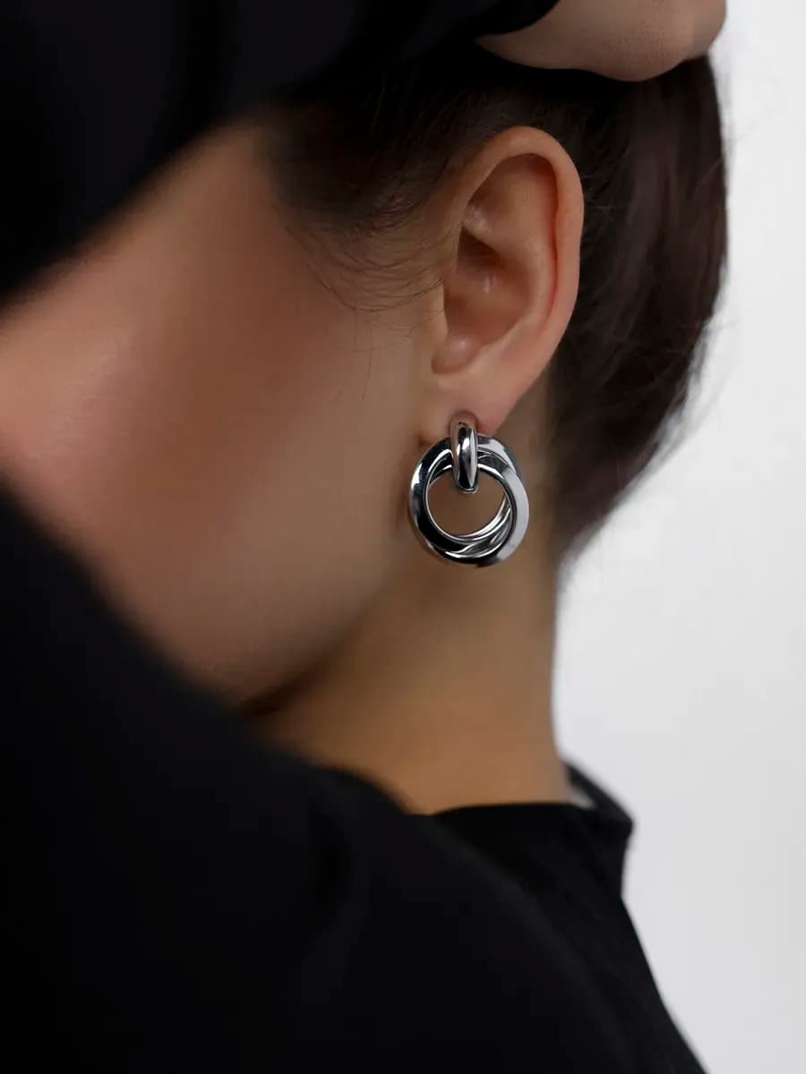 Серьги бижутерия большие круглые крупные