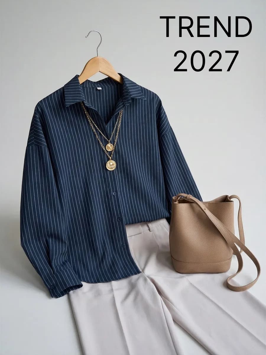 Рубашка оверсайз в полоску