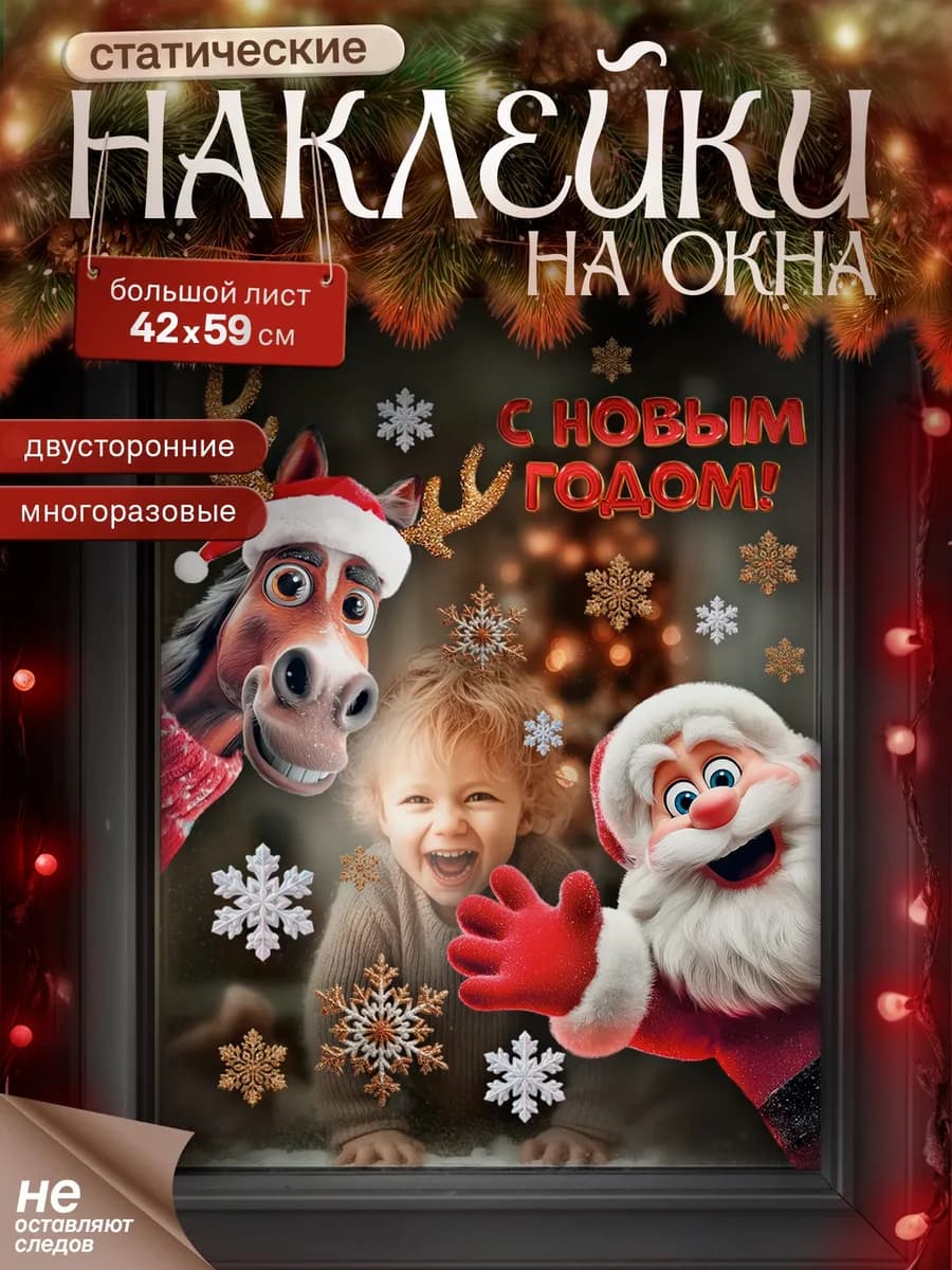 Статическая наклейка на окно Символ года 2026