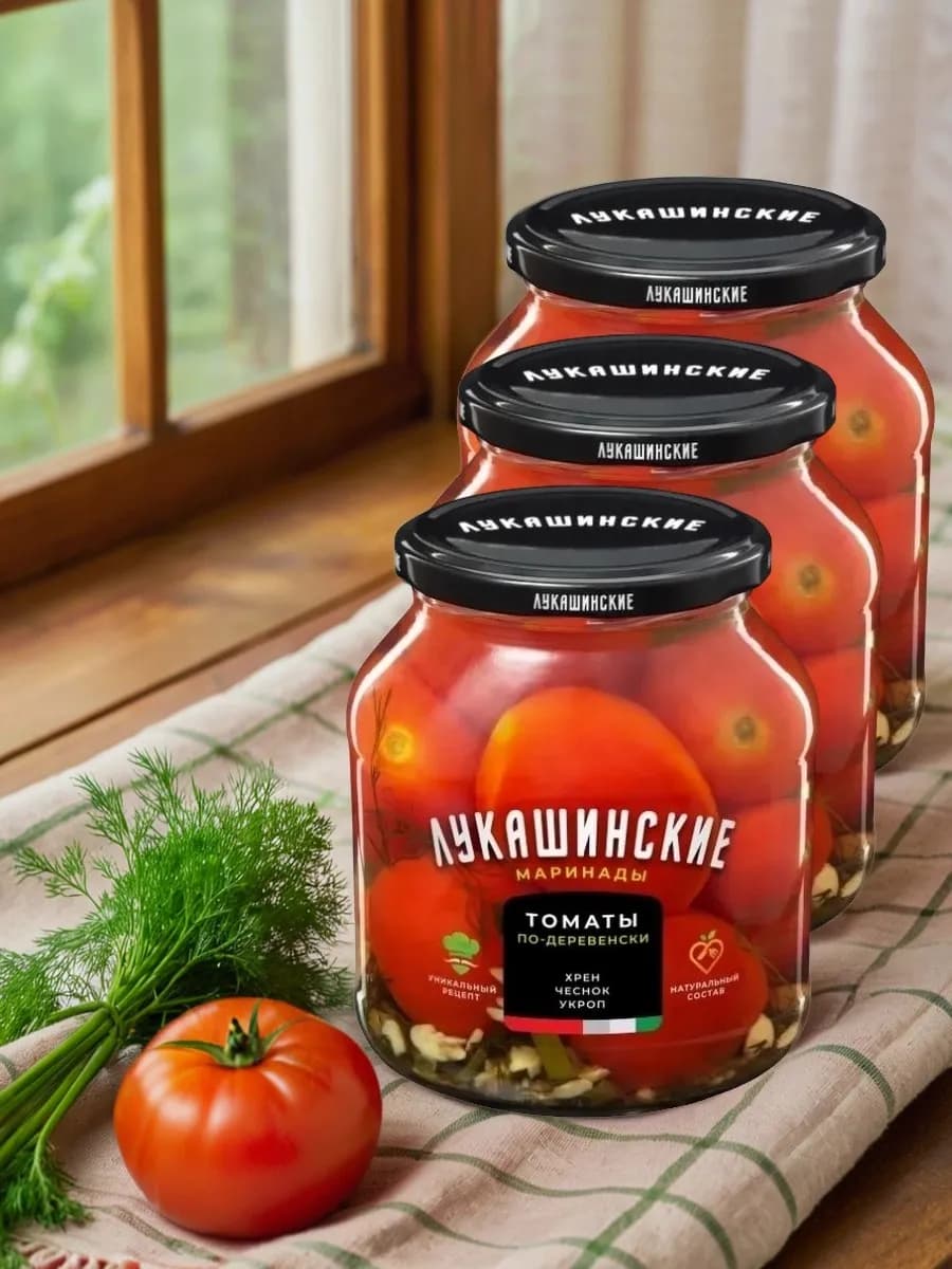 Томаты с хреном и чесноком 670г (Набор 3шт)