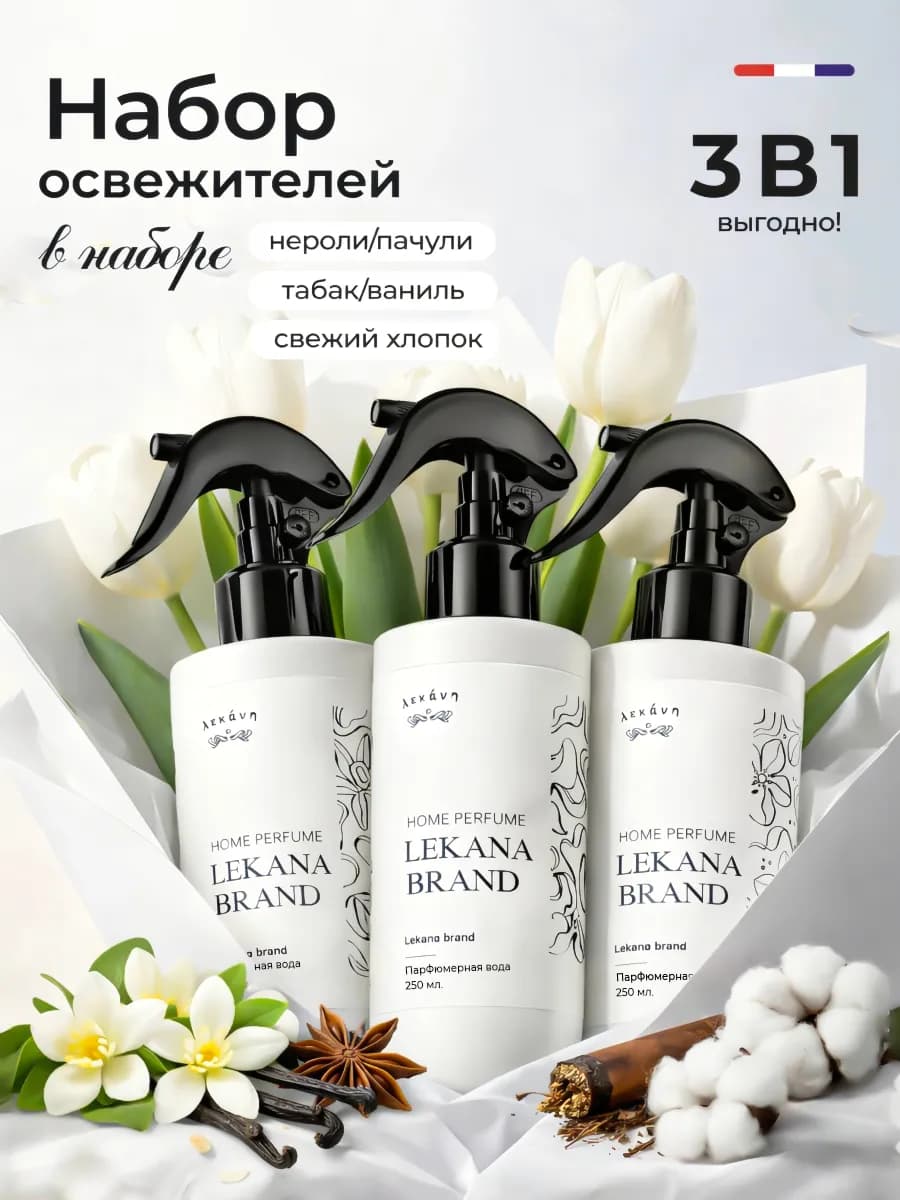 Освежитель воздуха для дома парфюмированный 3*250 мл