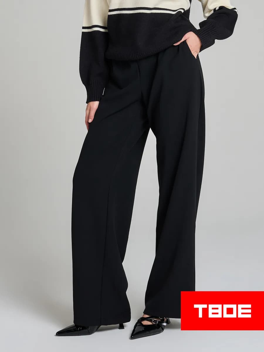 Брюки широкие на резинке