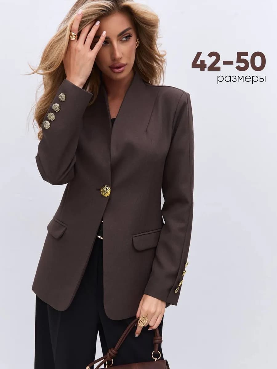 Пиджак приталенный с воротником стойкой