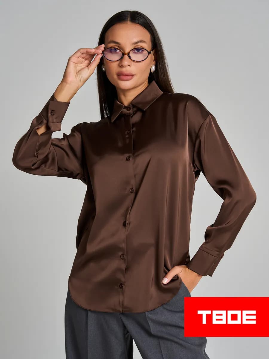 Рубашка шелковая нарядная в офис