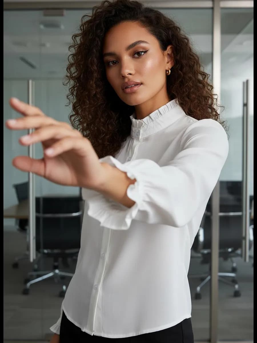 Рубашка винтажная с рюшами