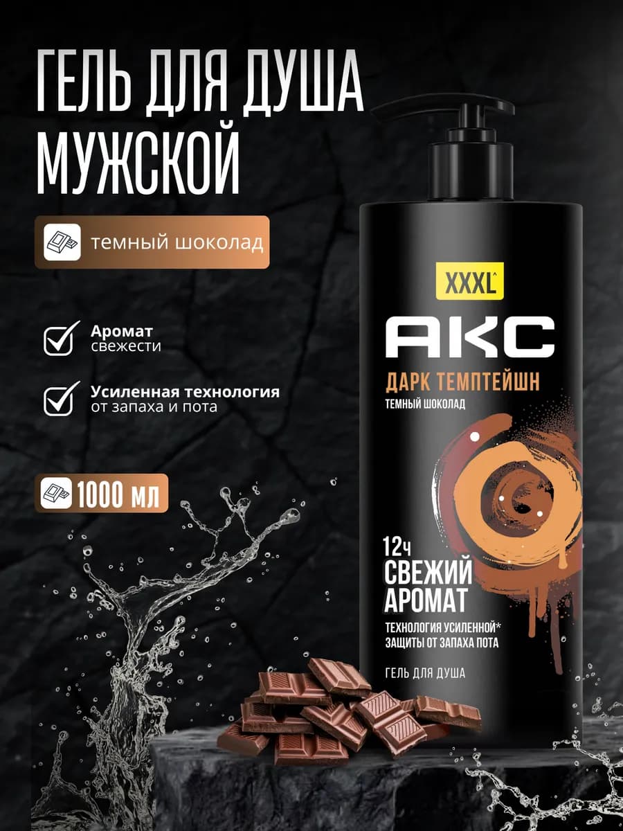 Гель для душа мужской парфюмированный с дозатором 1000 мл