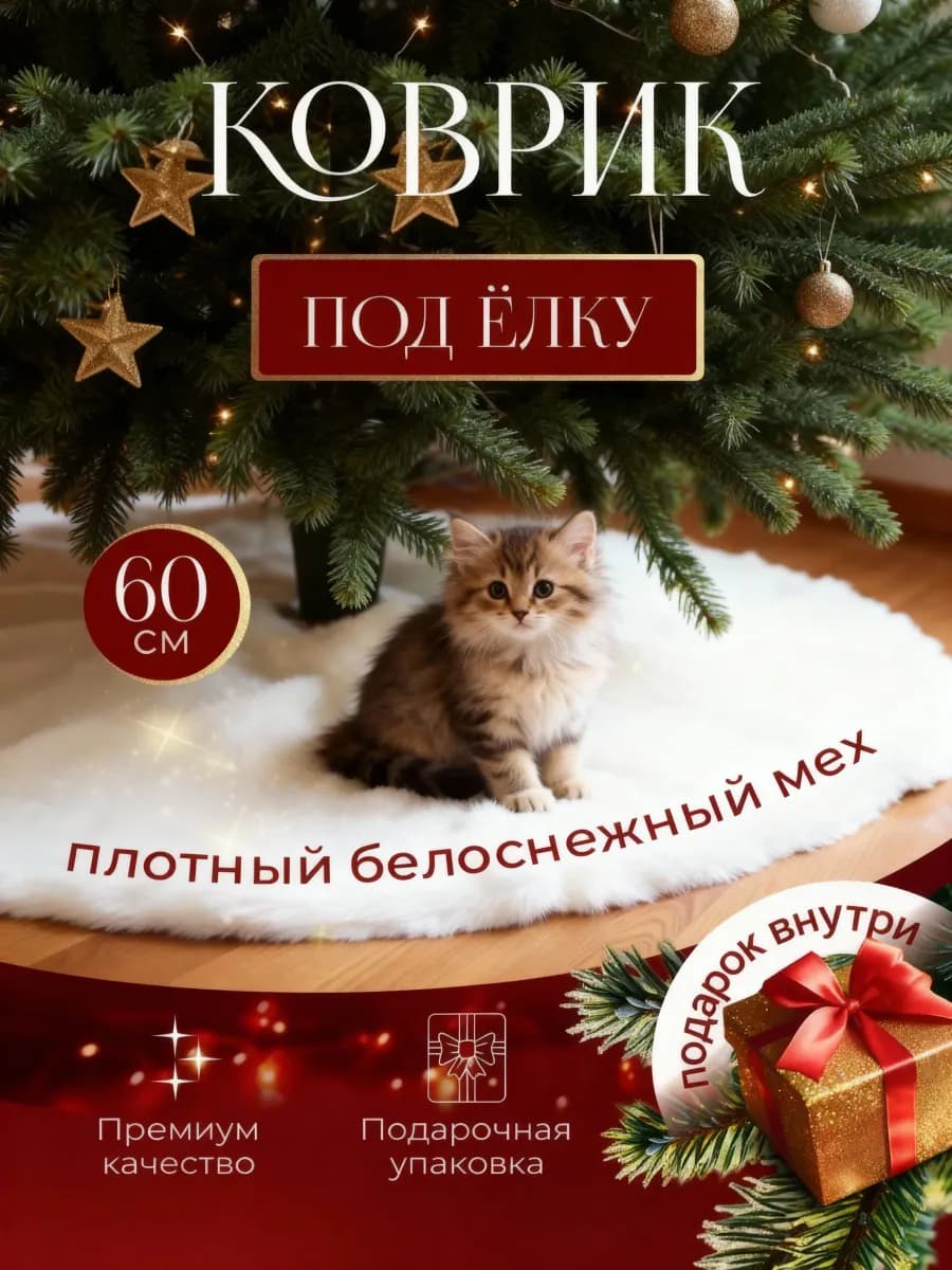 Коврик белый под елку юбка для елки