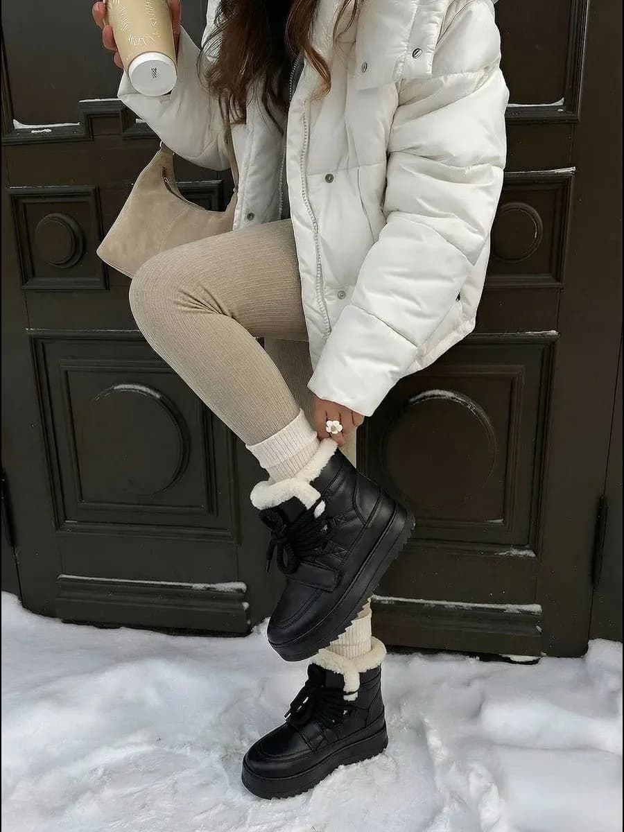 Ботинки зимние теплые на толстой подошве