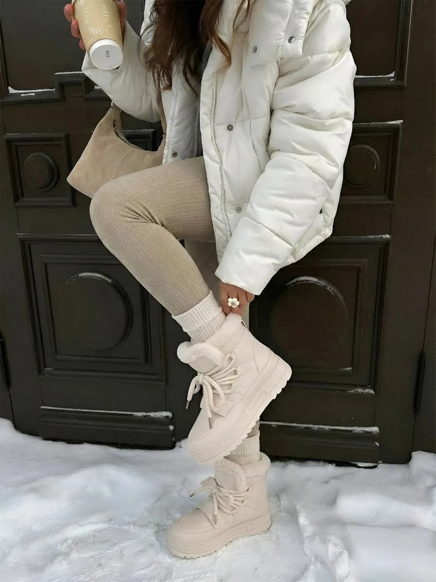 Ботинки зимние теплые на толстой подошве