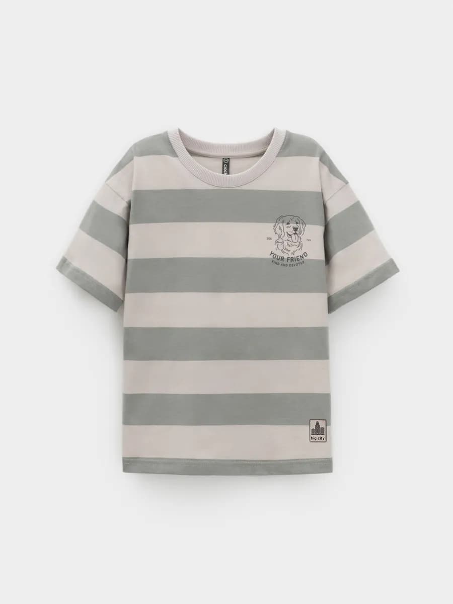 Футболка в полоску для мальчика, хлопок