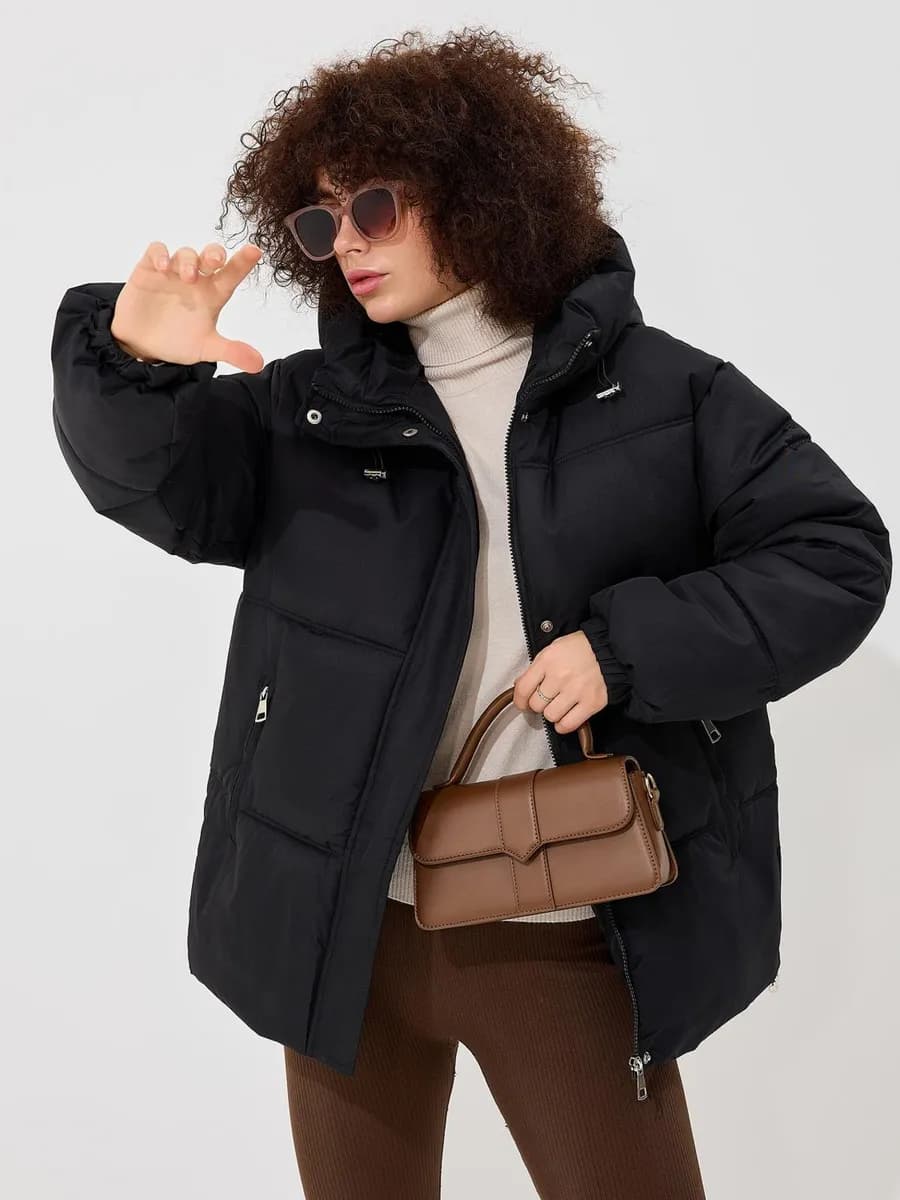 Куртка женская зимняя большие размеры с капюшоном