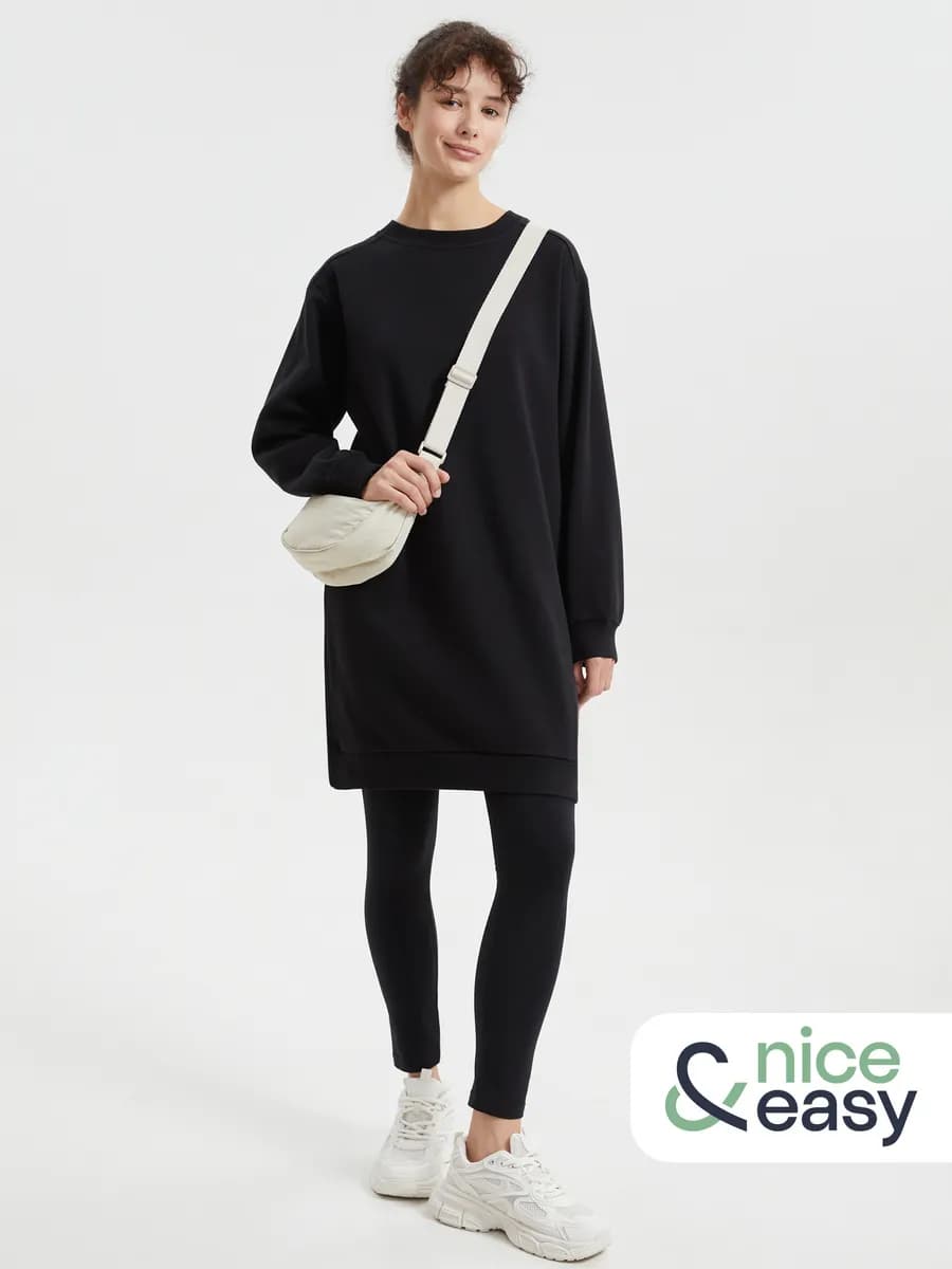 Женское платье-свитшот с начёсом