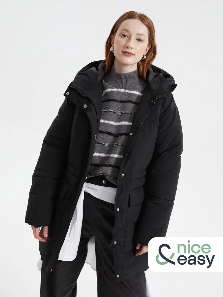 Тёплая женская куртка с кулиской - фото 1