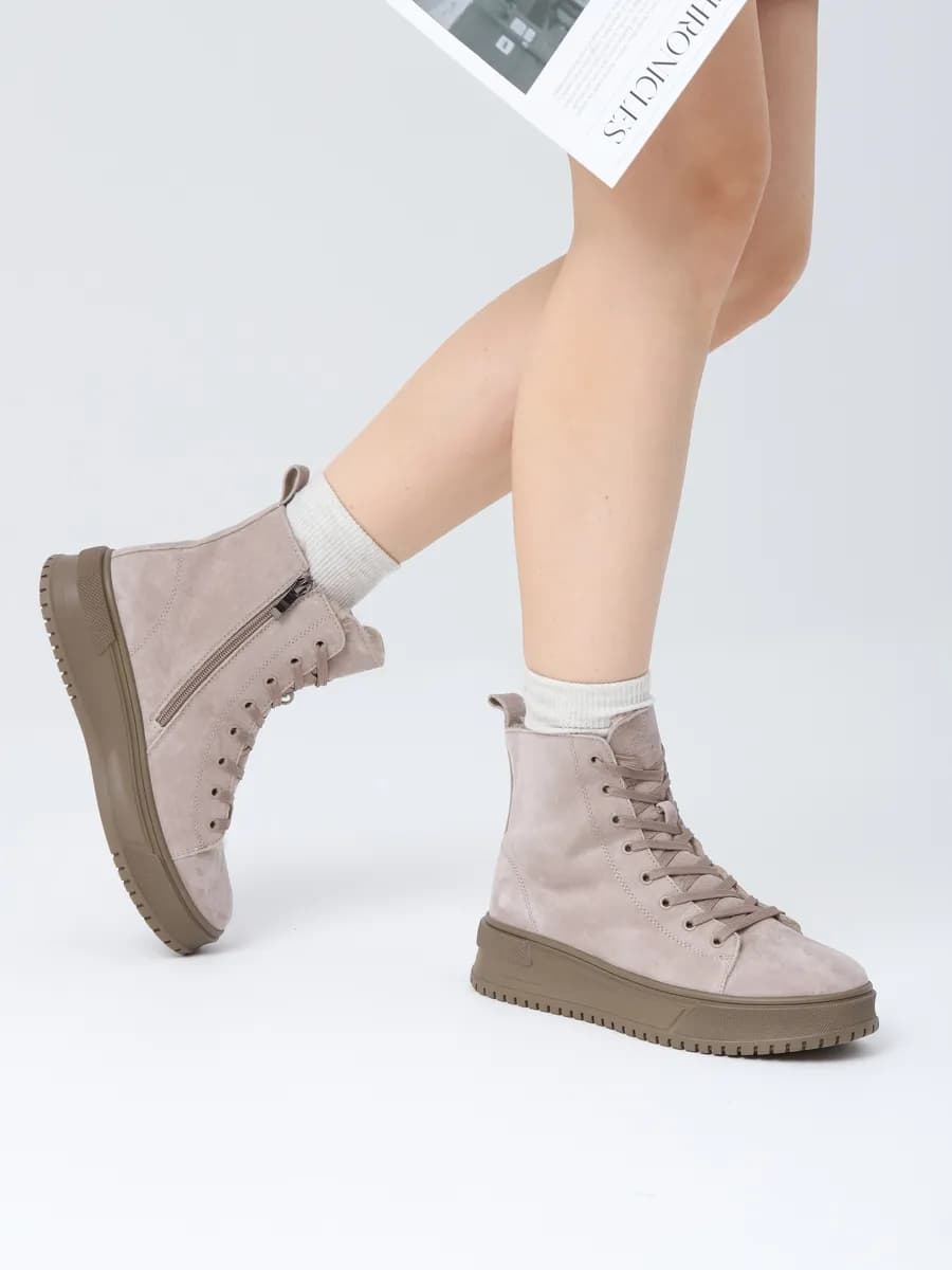 Ботинки зимние замшевые - фото 1