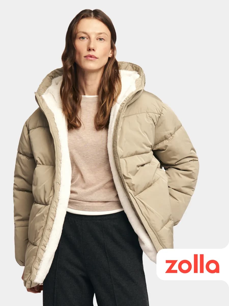 Женская куртка с капюшоном и экомехом