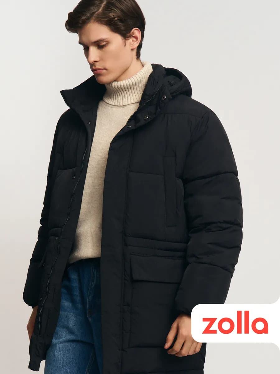 Тёплая мужская куртка с капюшоном