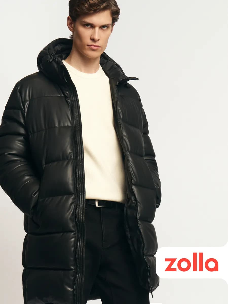 Тёплая мужская куртка из экокожи