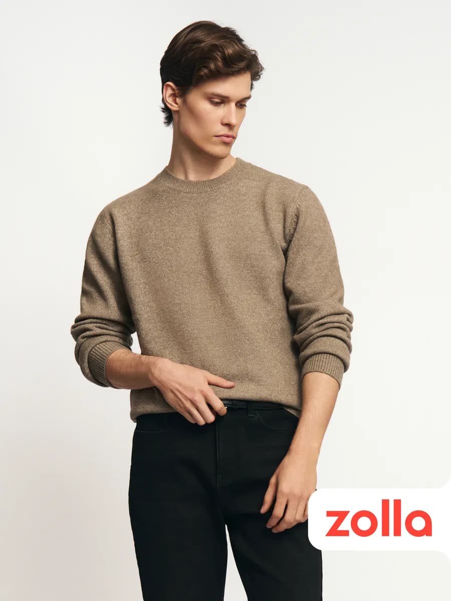 Мужской вязаный джемпер длинный рукав