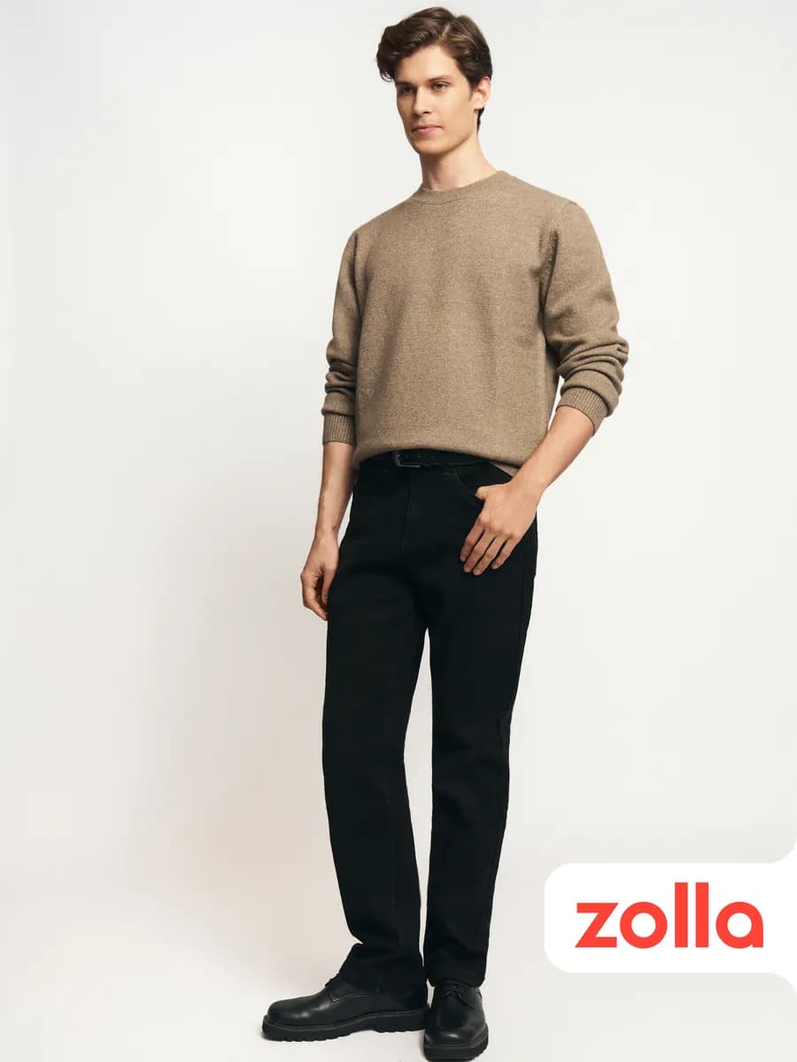 Мужские тёплые джинсы Regular с флисом - фото 1