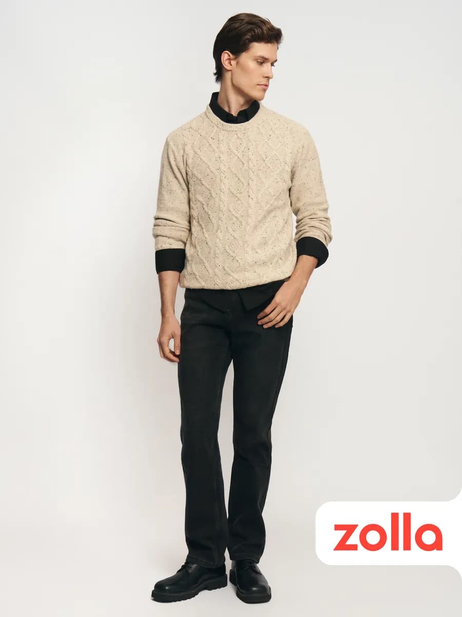 Мужские тёплые джинсы Regular с флисом - фото 1