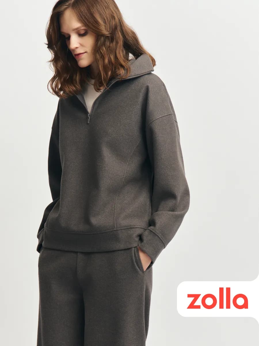 Женский свитшот с воротником-стойкой