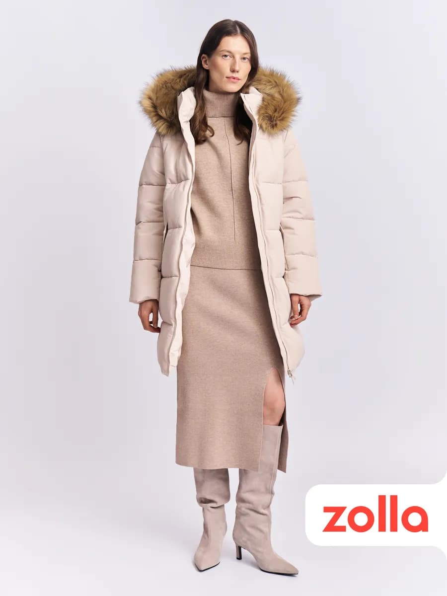 Женская куртка-пальто с капюшоном