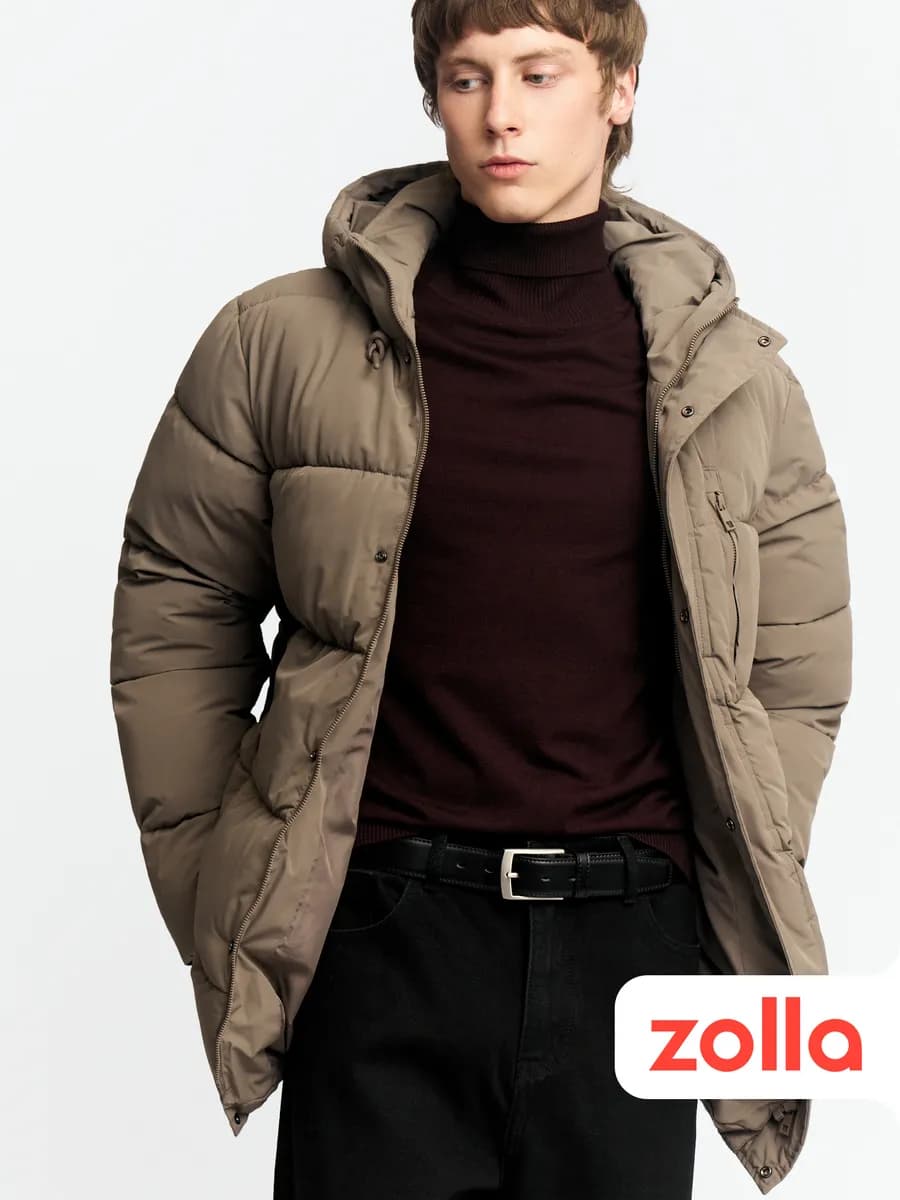 Тёплая мужская куртка с капюшоном - фото 1