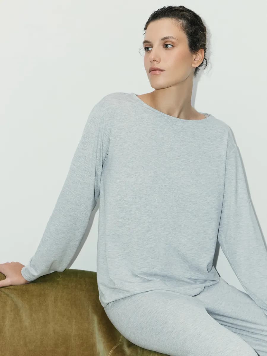 Лонгслив оверсайз домашний пижамный на новый год - фото 1