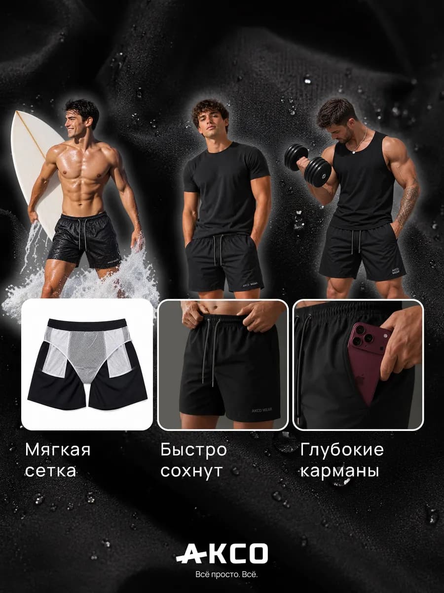 Плавки шорты для бассейна и купания в море