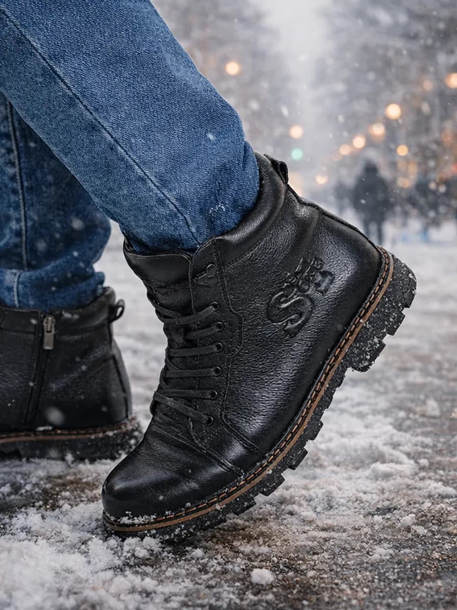 Полуботинки зимние натуральная кожа шерсть