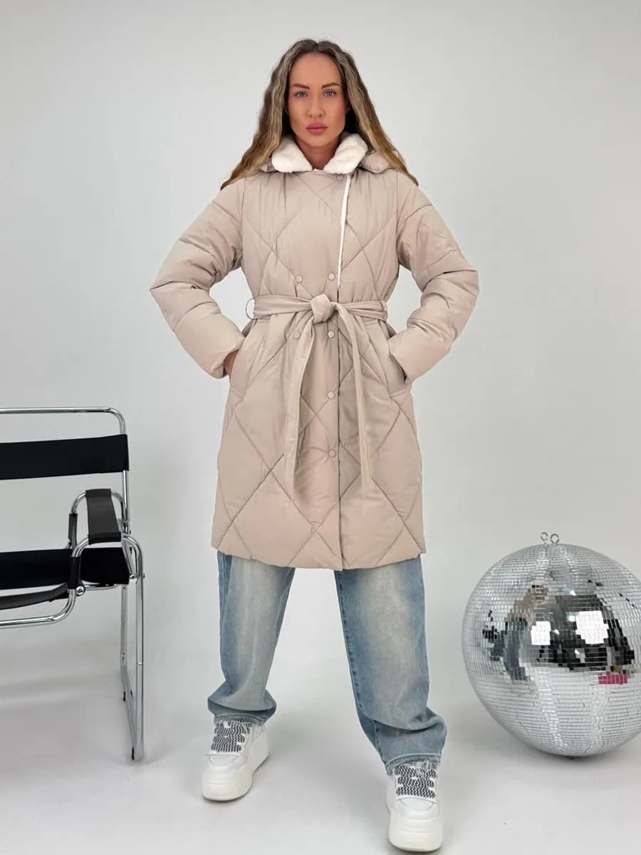 Куртка длинная зимняя утепленная