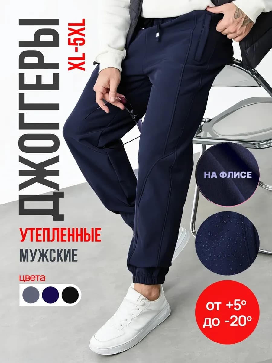 Спортивные штаны джоггеры утепленные с начесом