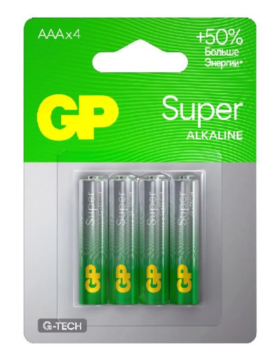 Батарейки LR03 AAA Super G-TECH алкалиновые 4шт на блистере